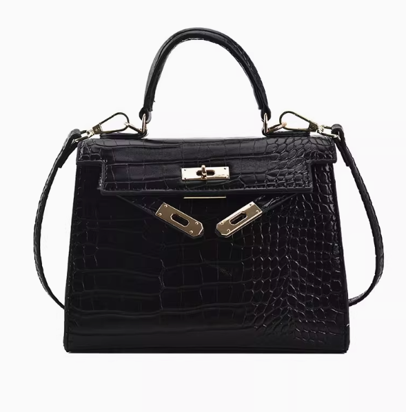 Black bag new style bag women's fashion high-end crocodile pattern crossbody stylish handbag ED0086