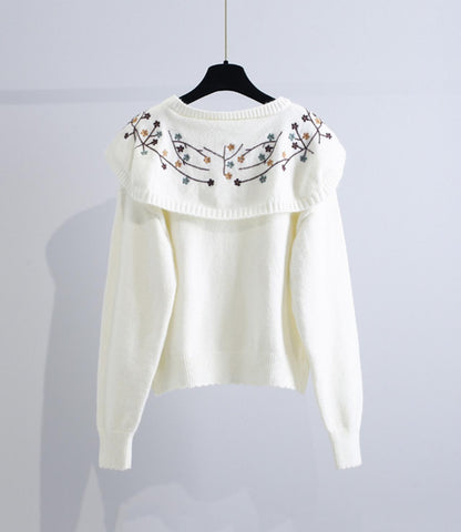 Cute Embroidered Long-sleeved Cardigan Sweater ED0088