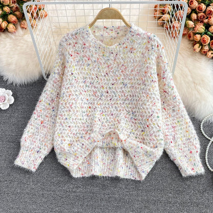 Cute Round Neck Long Sleeve Sweater ED0094