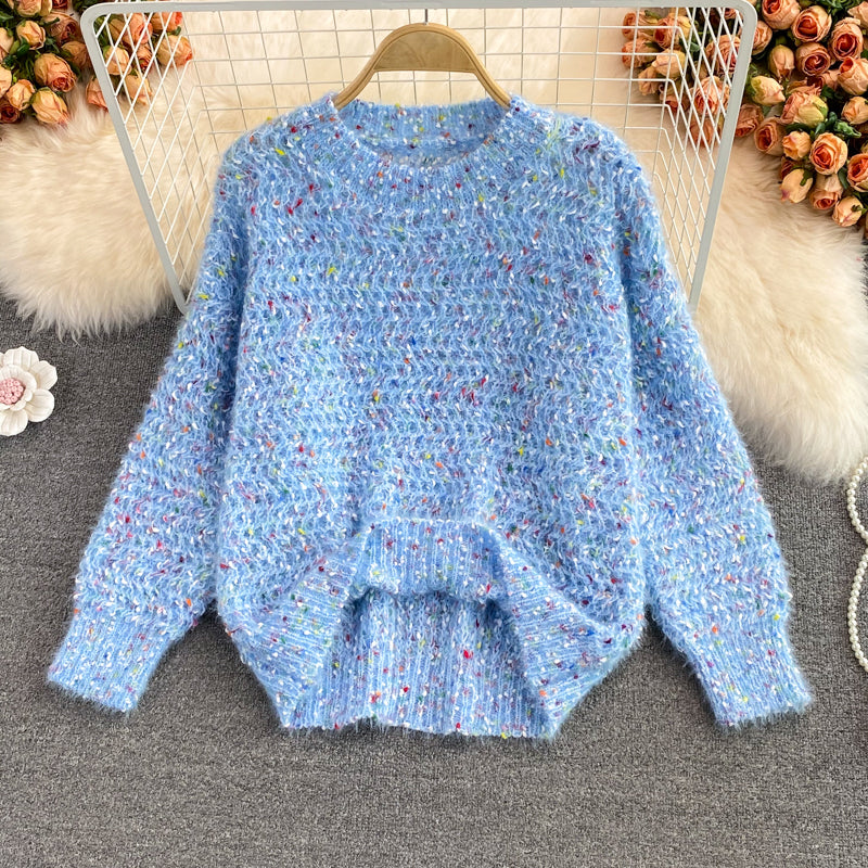 Cute Round Neck Long Sleeve Sweater ED0094