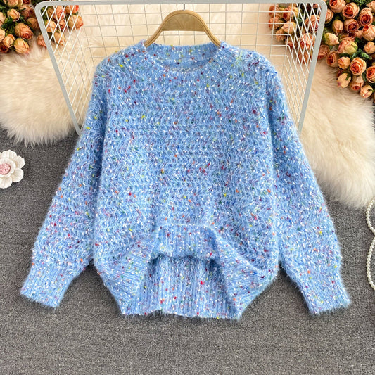 Cute Round Neck Long Sleeve Sweater ED0094