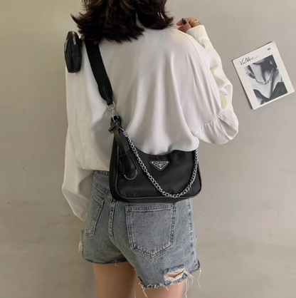 Black new autumn and winter texture all-match ins niche shoulder messenger bag underarm bag female ED0099