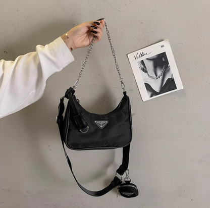 Black new autumn and winter texture all-match ins niche shoulder messenger bag underarm bag female ED0099