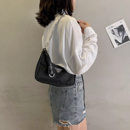 Black new autumn and winter texture all-match ins niche shoulder messenger bag underarm bag female ED0099