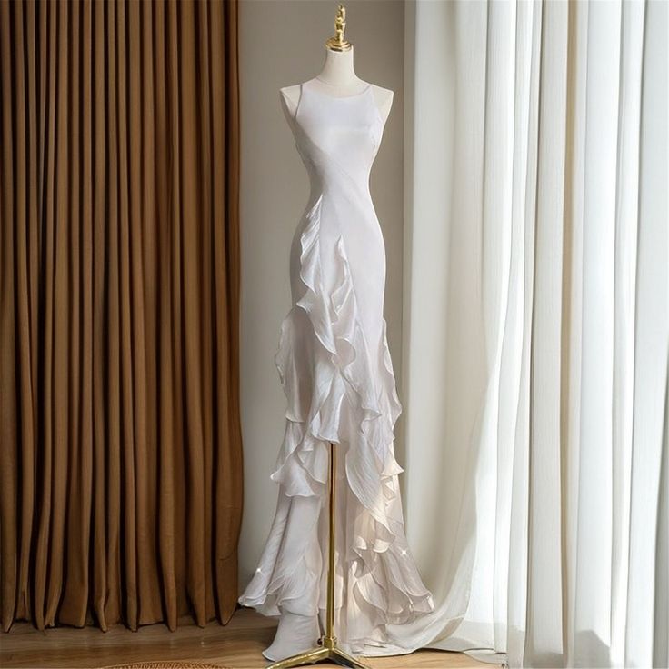 Satin long prom dress, black birthday dress HZ1024
