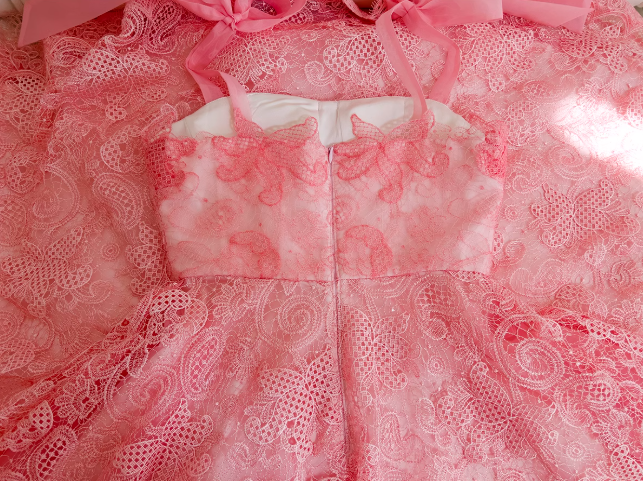 A-line tulle lace short prom dress, pink homecoming dress HZ1024