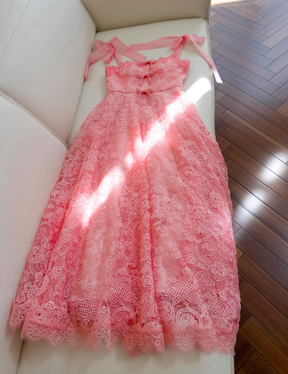 A-line tulle lace short prom dress, pink homecoming dress HZ1024