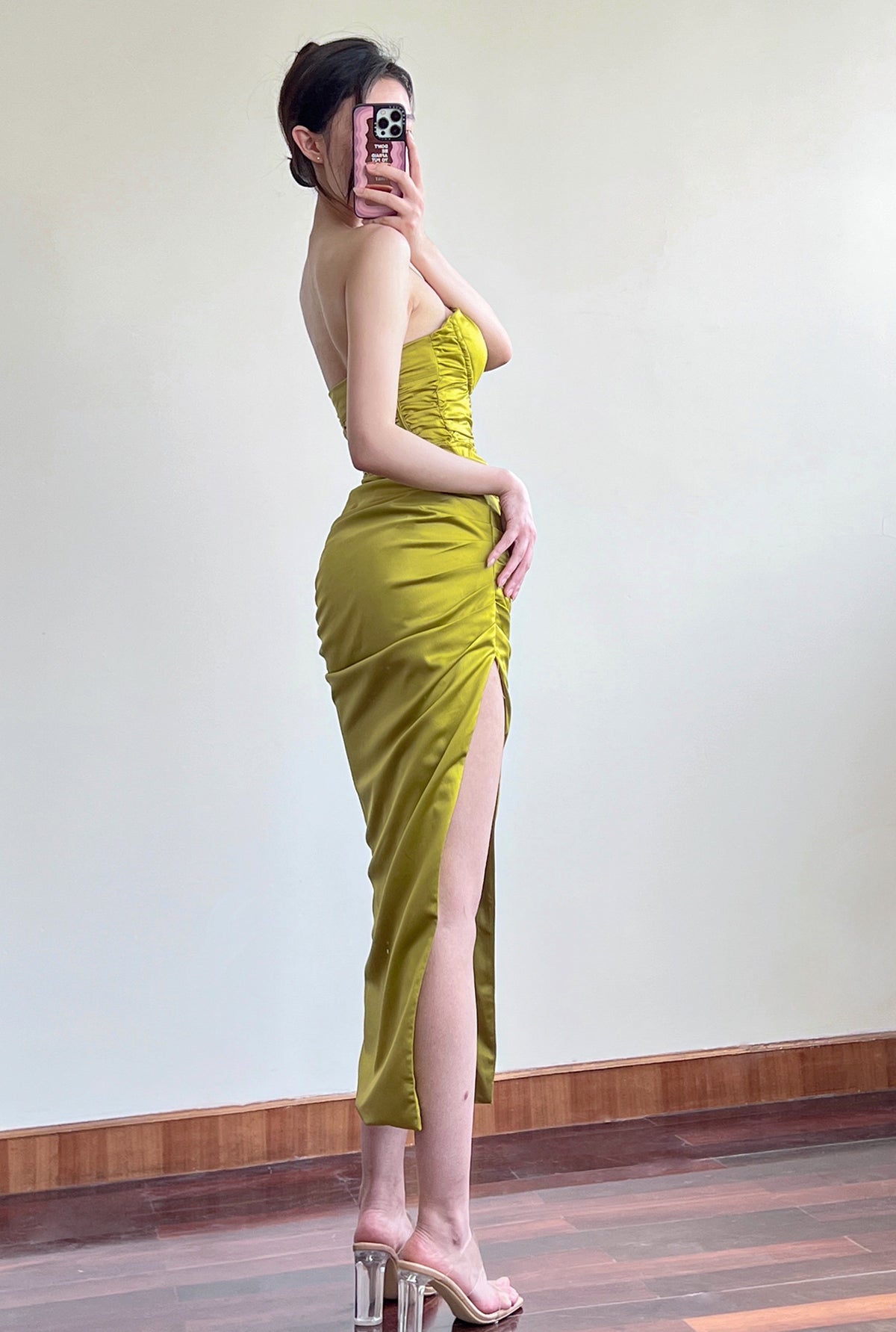 satin hip-hugging birthday dress HZ1024