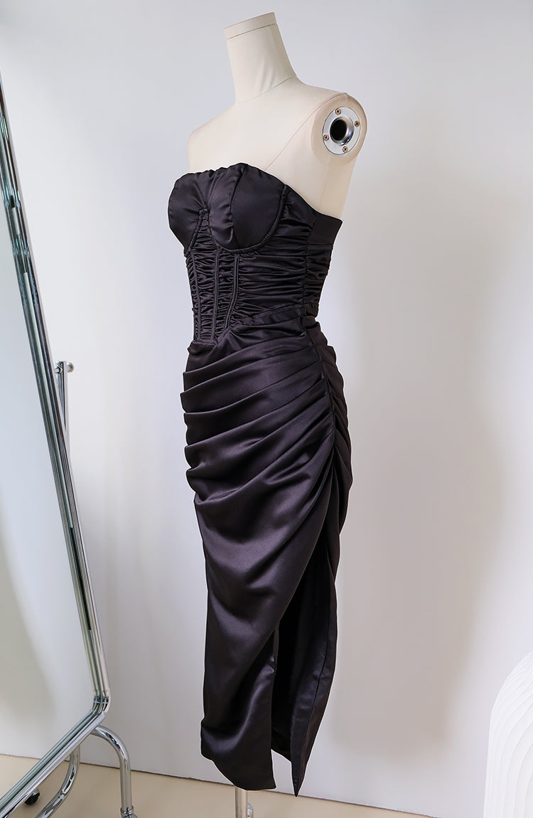 satin hip-hugging birthday dress HZ1024