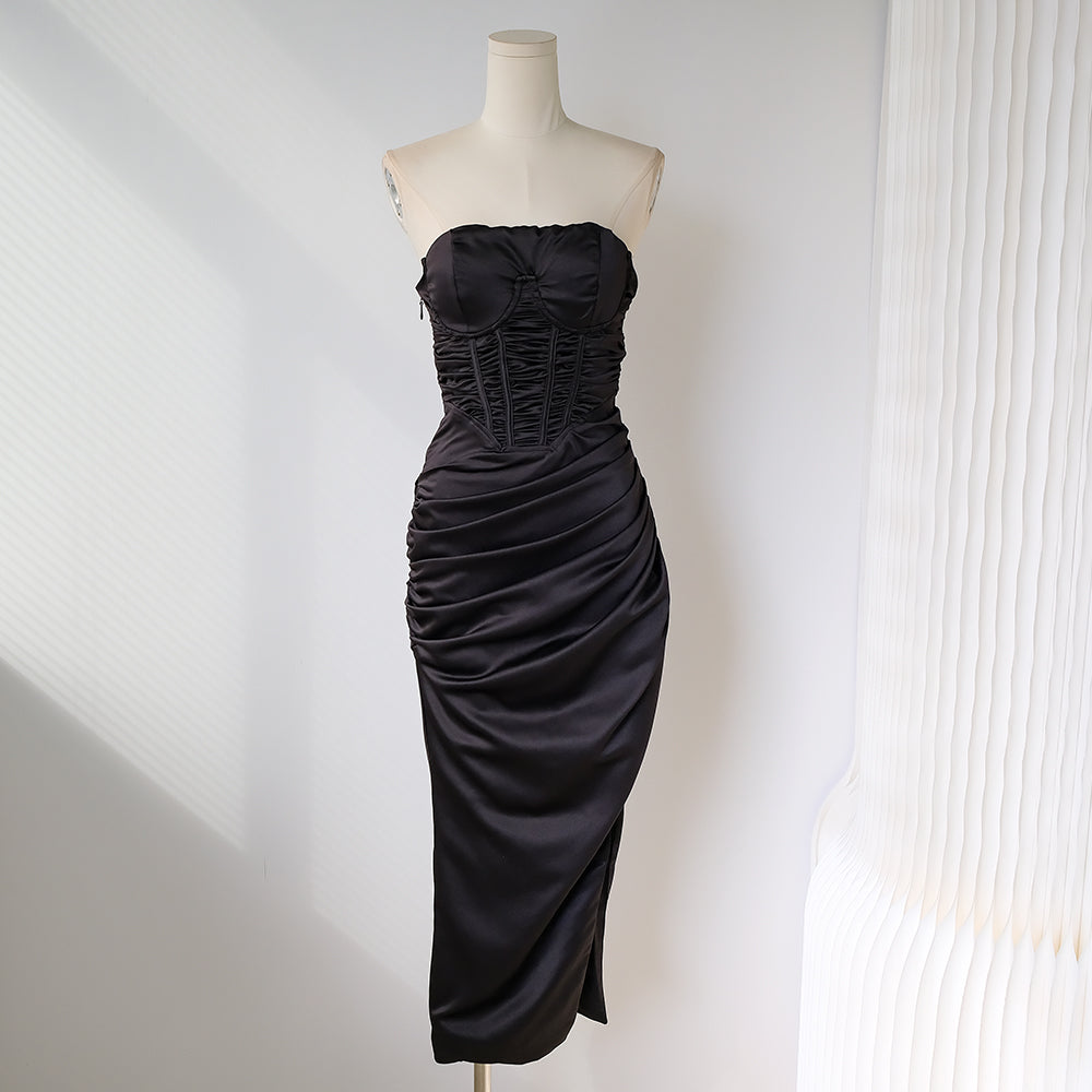 satin hip-hugging birthday dress HZ1024