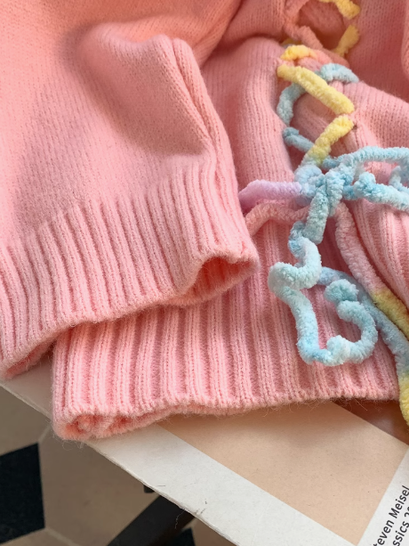 College style polo collar cute sweet long sleeve sweater  ED0108