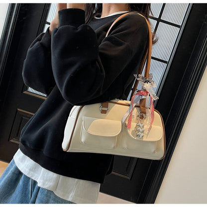 Popular all-match shoulder bag with pendant, large capacity commuter bag ED01092