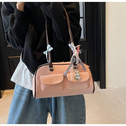 Popular all-match shoulder bag with pendant, large capacity commuter bag ED01092