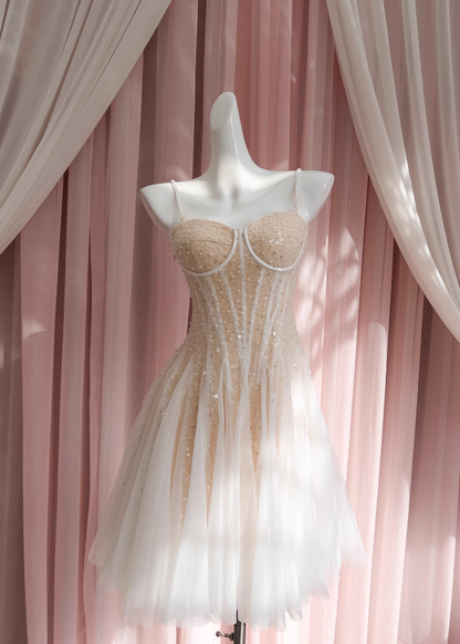 suspender dress tulle sequin party birthday dress HZ1024