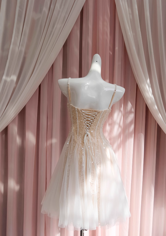 suspender dress tulle sequin party birthday dress HZ1024