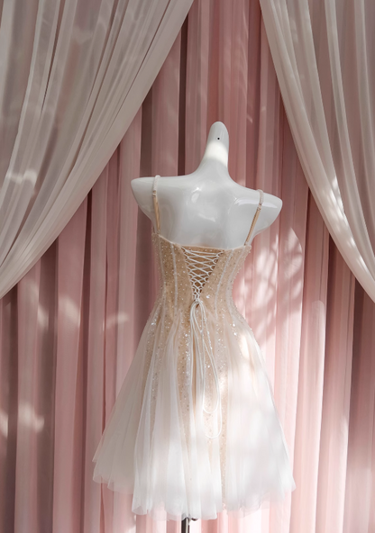 suspender dress tulle sequin party birthday dress HZ1024