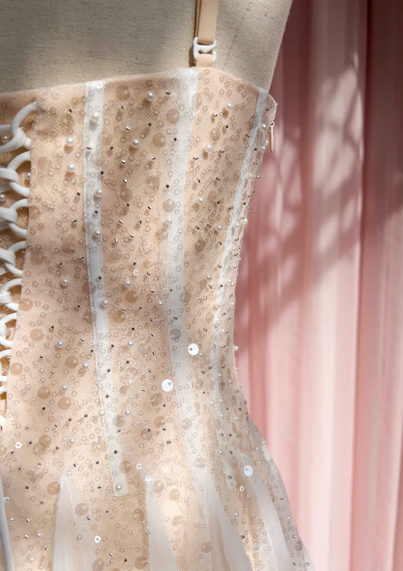 suspender dress tulle sequin party birthday dress HZ1024