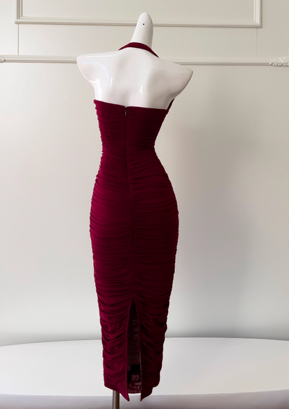 tight dress halter neck evening dress birthday dress HZ1024