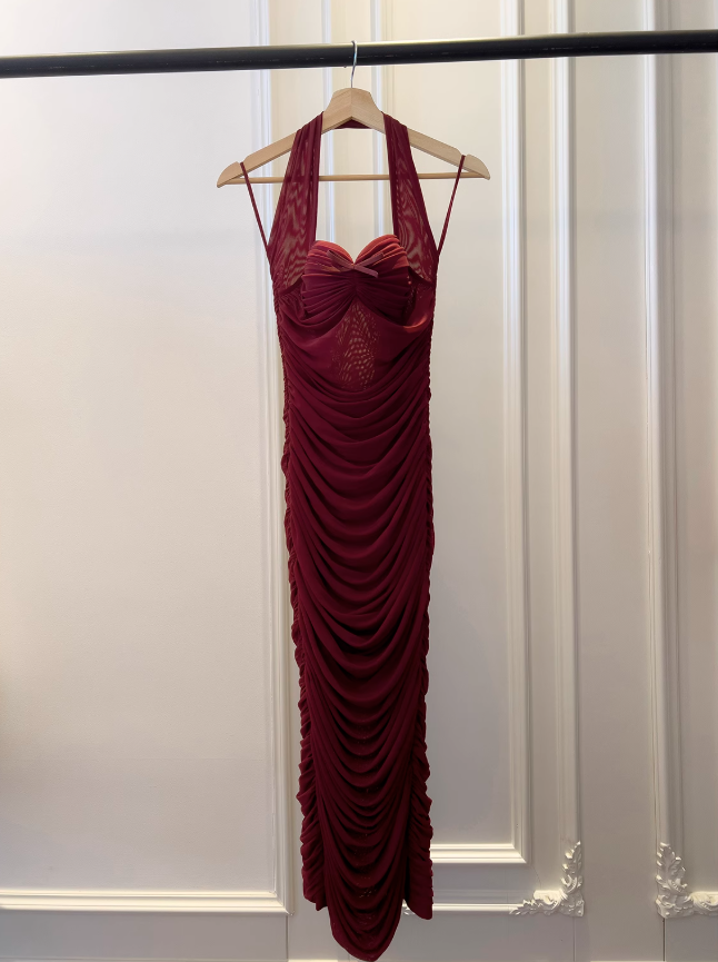 tight dress halter neck evening dress birthday dress HZ1024