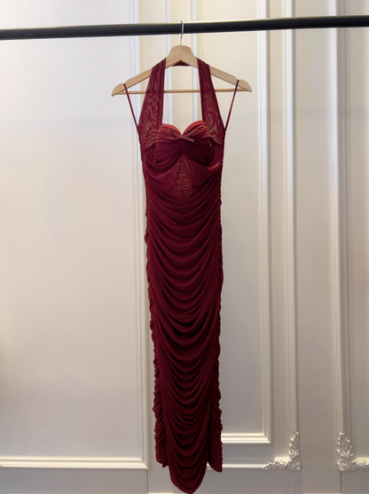tight dress halter neck evening dress birthday dress HZ1024