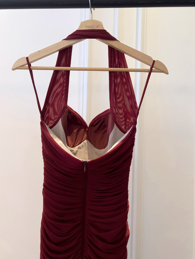 tight dress halter neck evening dress birthday dress HZ1024