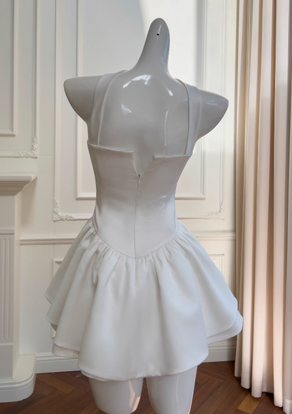 White Strapless Short Prom Dress for Party&Birthday??Elegant Evening Dress HZ1024
