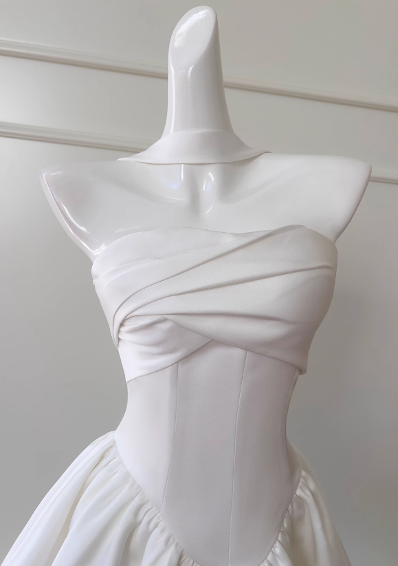 Fairytale White Strapless Short Prom Dress for Party&Birthday_Elegant Evening Dress ED01115