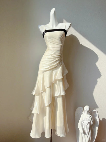 Vintage-Inspired Birthday Party Dresses Under $160_White Ruffled Layered Fairytale Graduation Prom Dresses ED01131