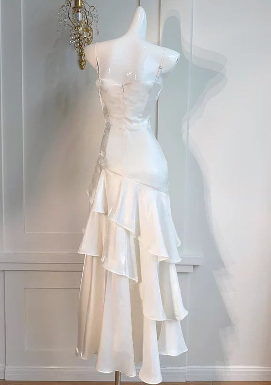 White Enchanted 🤍 Prom Dress for Party&Graduation-Ruffled Layered Fairytale Birthday Evening Dress SH2628