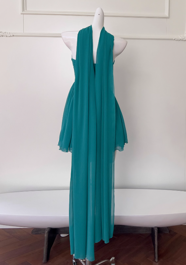 Lake blue A-line strapless chiffon short prom dress, lake blue homecoming dress ED01154