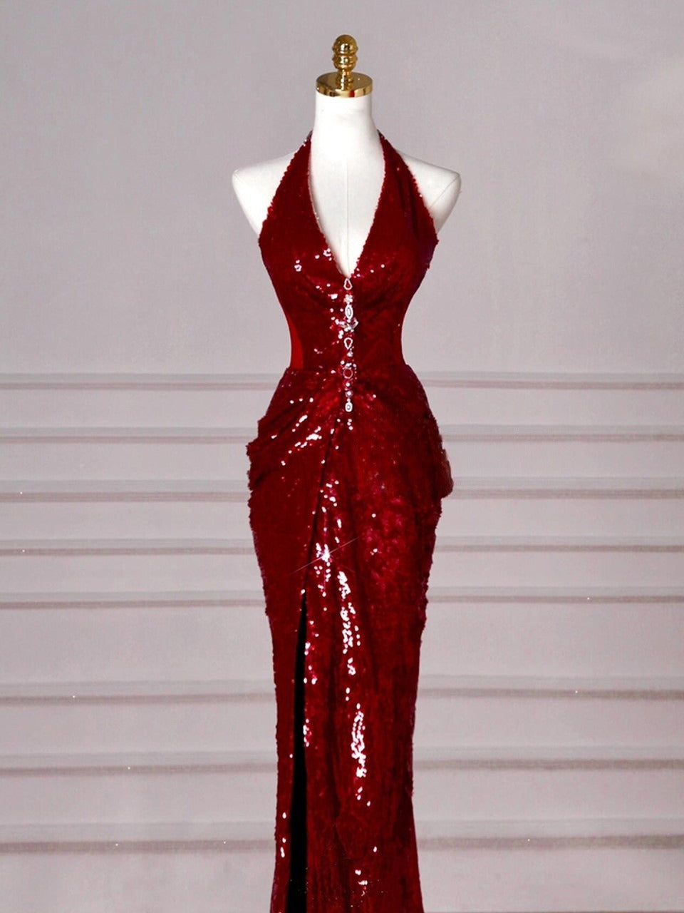 Mermaid V-neck Sequins Long Prom Dress,Formal Prom Dress HZ1024