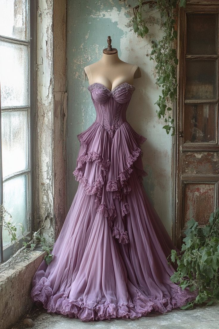 A-line Sweetheart Neck Tulle Beaded Long Prom Dress, Vintage Formal Dress HZ1024