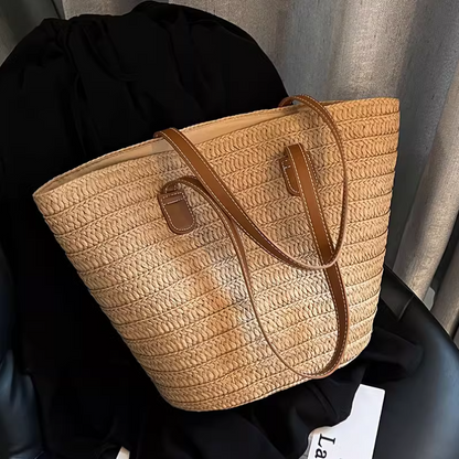 New large capacity straw shoulder bag ED0124