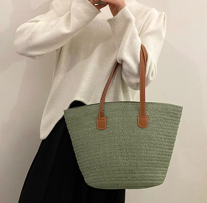 New large capacity straw shoulder bag ED0124