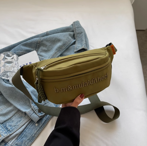 Canvas crossbody chest bag versatile casual one-shoulder dumpling bag   ED0125