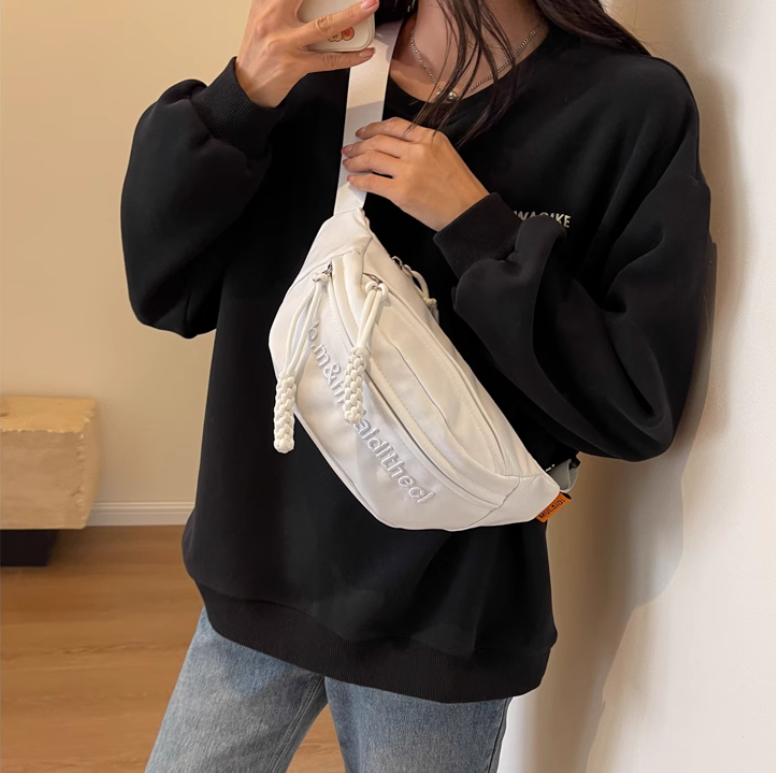 Canvas crossbody chest bag versatile casual one-shoulder dumpling bag   ED0125