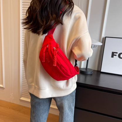 Canvas crossbody chest bag versatile casual one-shoulder dumpling bag   ED0125