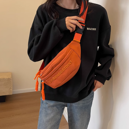 Canvas crossbody chest bag versatile casual one-shoulder dumpling bag   ED0125