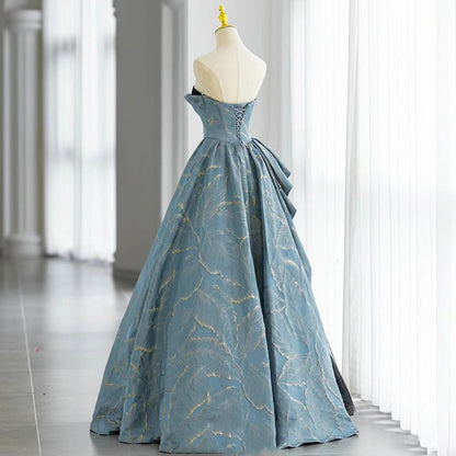 A-line Strapless Black Tulle Long Prom Dress, Formal Prom Dress HZ1024