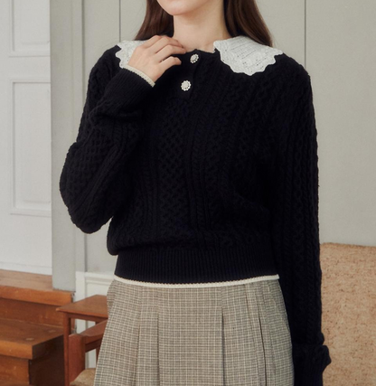 Collar Wool Pullover Knitwear HZ1024