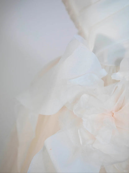 Light Champagne A-Line Strapless Tulle Wedding Dressï¼_entle Beaded Long Bridal Dress ED01352