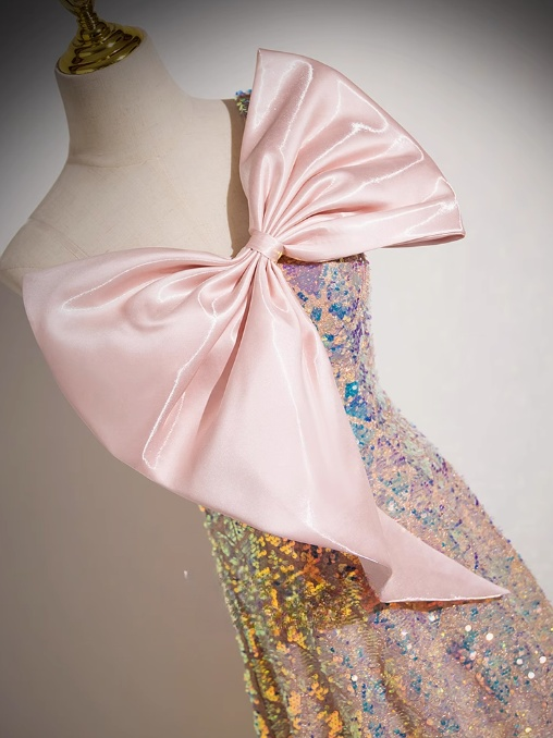 A-line Strapless Sequined Long Prom Dress, Sweet 16 Dress HZ1024