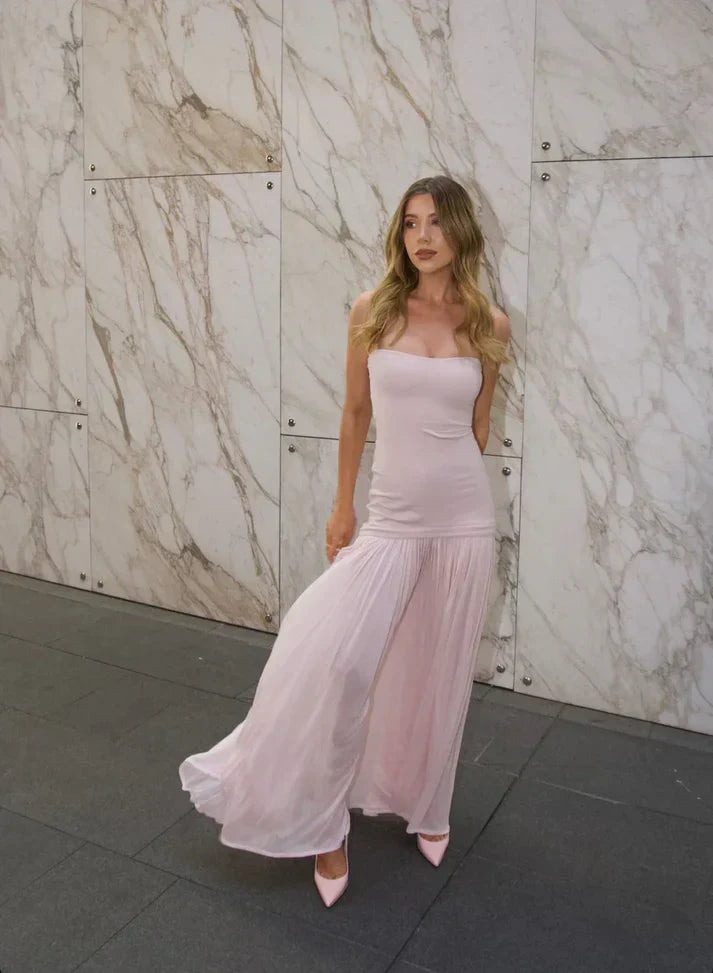 Mermaid Pink Long Prom Dresses Formal Graduation Party Dress Evening Dress HZ1024