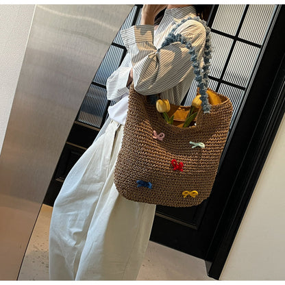 Straw bag beach bag handbag large capacity tote bag ED01431