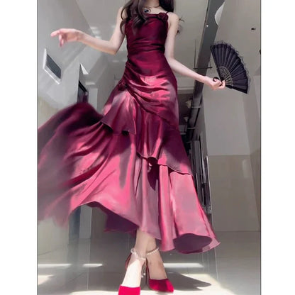 _¤ï_Elegant Satin Prom Dress for Quinceanera&Party-Fairytale A-line Straps Evening Gown for Birthday ED01484