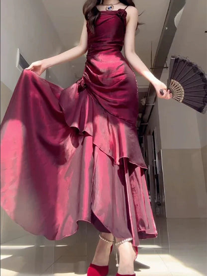 _¤ï_Elegant Satin Prom Dress for Quinceanera&Party-Fairytale A-line Straps Evening Gown for Birthday ED01484