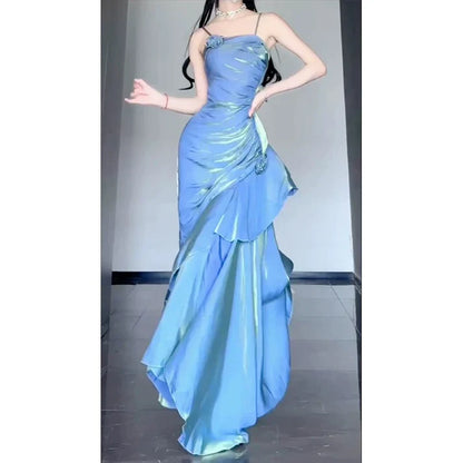 _¤ï_Elegant Satin Prom Dress for Quinceanera&Party-Fairytale A-line Straps Evening Gown for Birthday ED01484
