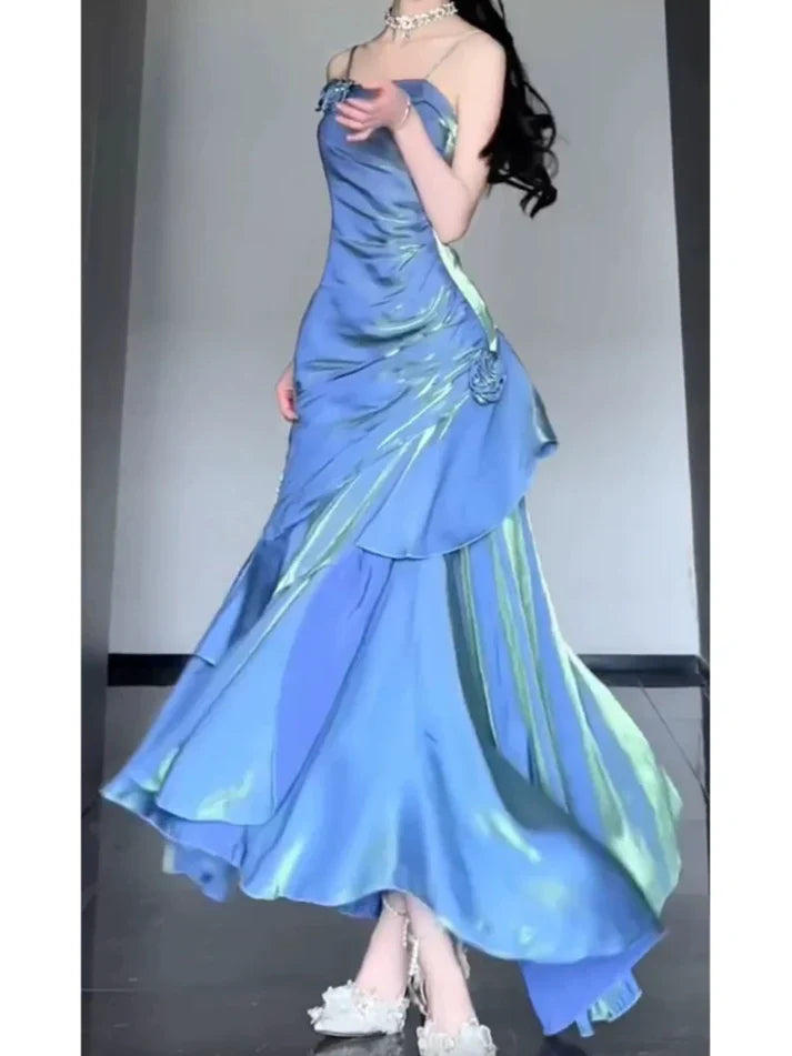 _¤ï_Elegant Satin Prom Dress for Quinceanera&Party-Fairytale A-line Straps Evening Gown for Birthday ED01484