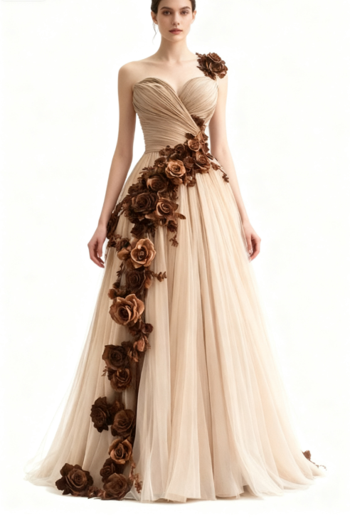 ElegantA-line Sweetheart Quinceañera Dress Tulle Applique Ball Gown Long Prom Dress Wedding Dress ED01491
