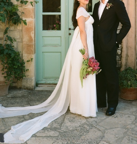 Elegant White A-Line Bride Gowns Enchanted Chiffon Luxury Wedding Dress ED01511